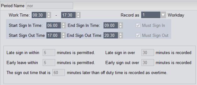 Figure 4-93 Note: Start time must be within the range between start sign in and end