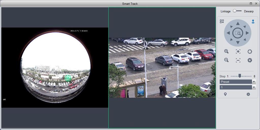 Figure 4-23 9) Click a random point on device on the left, PTZ camera on the right will