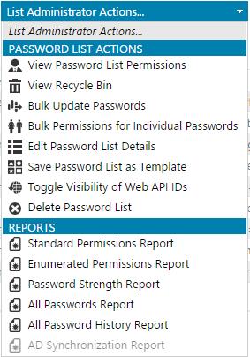 12 Quick Navigation for Password Lists If you have a many Password Lists you need to manage, the Quick Navigation search box makes it easy to search and automatically select the correct Password List