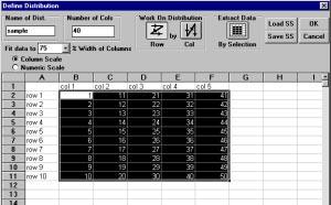 You can load data from an Excel Spreadsheet. The spreadsheet must be saved as an Excel 4 spreadsheet.