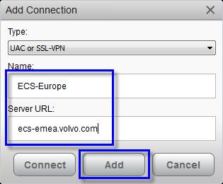 Add the Server URL to which your ECS group has been configured;