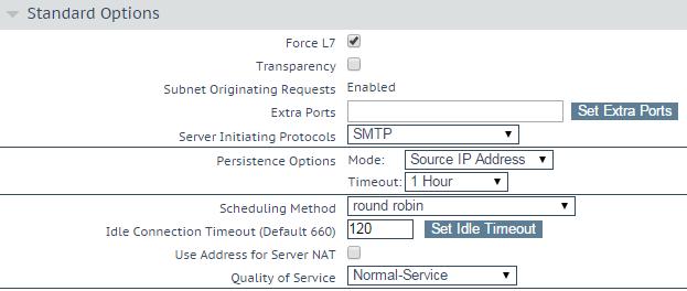 4.5.4 SMTP with ESP Virtual Service To configure a SMTP VS with ESP, follow the steps below: 1. In the main menu of the LoadMaster WUI, select Virtual Services and Add New. 2.