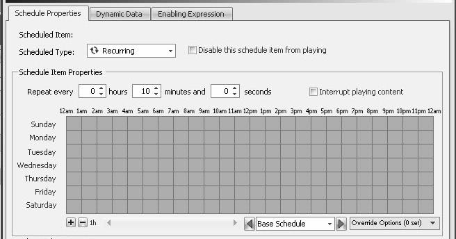 Managing Channels 2. In the Scheduled Item Properties dialog, select Recurring from the Scheduled Type box.. 3.