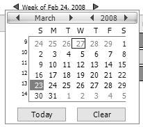 Working with the timeline view To change the visible week: 1. Right-click the week label to open the Week Selector Calendar. 2.