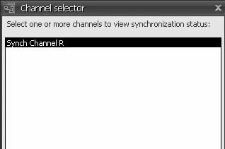 The Channel Selector dialog opens and displays a list of all other synchronized channels. Select one or more channels that you wish to compare, then click OK.