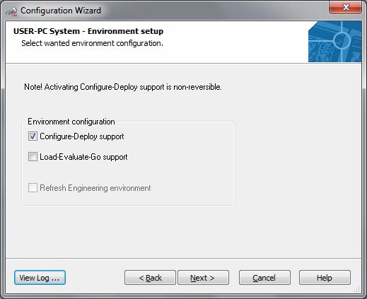 Environments Section 2 Engineering Concepts Support for environments is enabled from the Configuration Wizard (Environment setup step) by selecting Configure-Deploy Support (Figure 5).