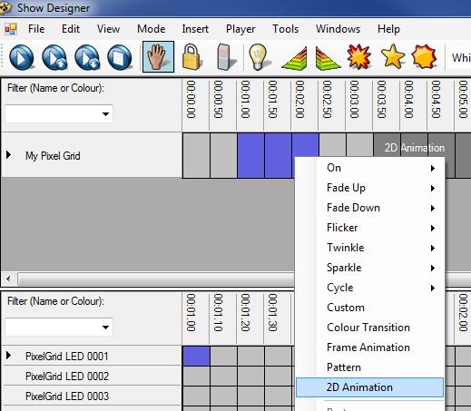 Step 4 : Create your Pixel Grid animations In the Show Designer you can then create special Pixel Grid effects and