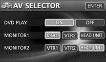 Display settings Touch VTR 1, VTR 2 or HEAD UNIT to select an image.
