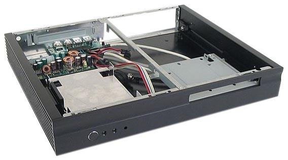 Grace outline, fanless operation, ideal for HTPC and Media Center PC Steel chassis, Aluminium