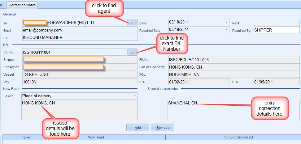Chapter 4: Manage outbound shipments If user click Search without any keyword, system will auto load the maximum is n records among available records in database.