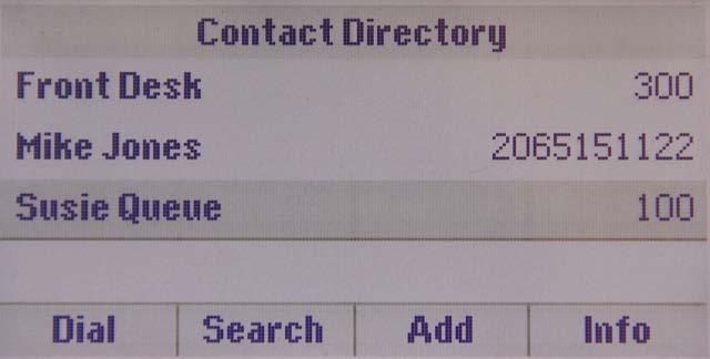 Press and again to return to the idle screen. Managing Contacts You can store 9999 contacts in your phone s directory. You can add, edit, delete, dial, or search for a contact in this directory.