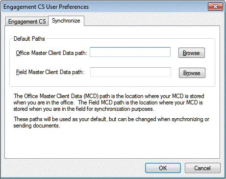 2. Click OK to save the settings, and close the Engagement CS User Preferences dialog. Note: For each user, the settings in this dialog apply to all engagements; they are not engagement specific.