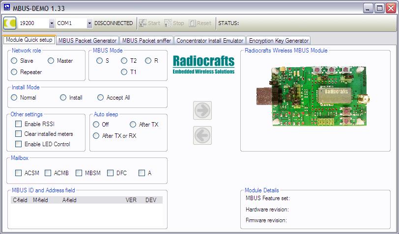 Introduction, is designed to demonstrate a Wireless M-Bus system using the Radiocrafts Wireless MBUS module development kit.