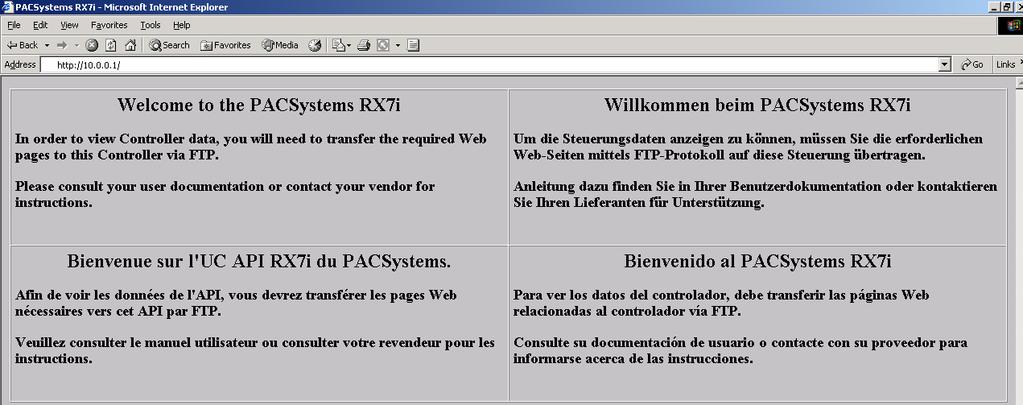 10 Standard Web Pages The CPU Ethernet Interface is shipped with a set of standard PLC web pages already installed.