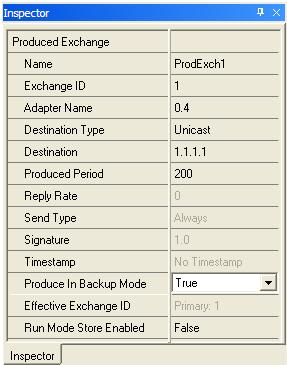 4 The Produce in Backup Mode parameter appears in the properties for each produced exchange.
