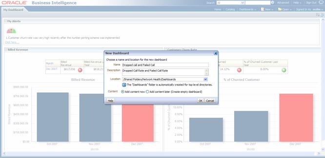Tutorial: Creating a New Oracle Communications Data Model Dashboard 3.
