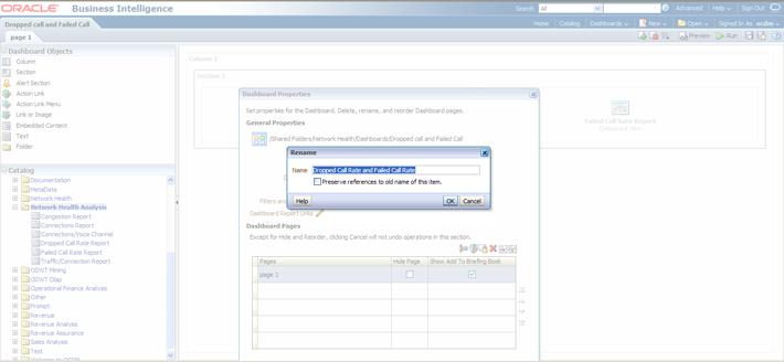 Tutorial: Creating a New Oracle Communications Data Model Report 8. Click Save on the top of the dashboard. Now you have a new dashboard.