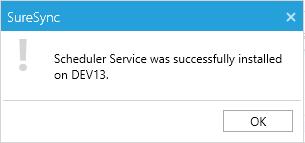 The Scheduler will now be listed on the Scheduler Services panel in a (Stopped) state.