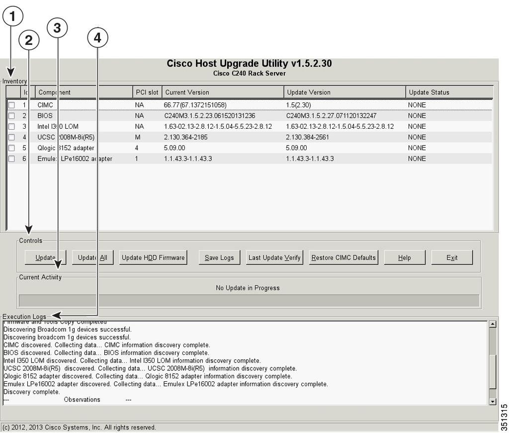 Overview of Cisco Host Upgrade Utility Understanding the HUU User Interface Understanding the HUU User Interface This section provides a brief introduction to the UI elements in the various sections