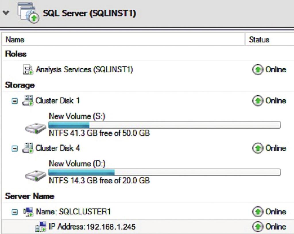 The Microsoft SQL Server Failover Cluster Instance that should be used for registration can be found from the Windows Failover Cluster Manager > Roles > SQL Server > Server Name.