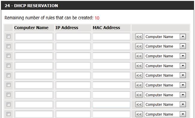 DHCP Reservation If you want a computer or device to always have the same IP address assigned, you can create a DHCP reservation. The router will assign the IP address only to that computer or device.