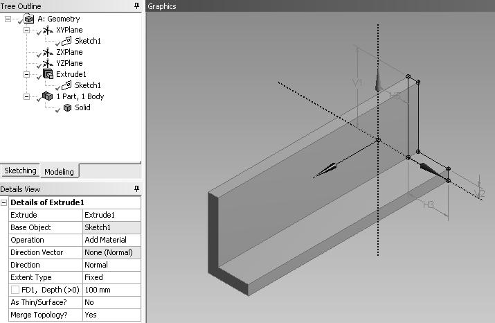 Solid Modeling Fundamentals 1-11 Figure 1-17 Extruded solid. 17. Save your work Use the Save As option to save the extrusion using a name (e.g. T1A) and location of your choice.