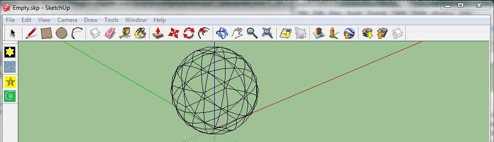Select the Sphere object and set the hole edges visibility ON by checking off Settings/Edge visibility/show hole edges.