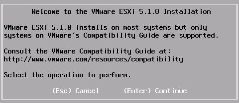 Installing the vsphere ESXi host If the vsphere ESXi host is not already installed and operational, install the vsphere ESXi host onto the bare-metal host machine for your VM.