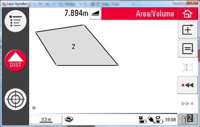 6.6 Area & Volume Calculations Description The 3D Disto can also help determine areas and volumes. Both can be determined during or after measuring. 1. Press and choose. 2.