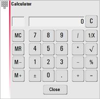2. Another option is to press Menu» Calculator. 3. A pop-up opens with the following keypad: 4. The memory function allows to add or subtract areas, volumes or other results. Click MC to clear memory.