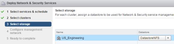If the corresponding cluster contains more than one VMware ESXi host, you must select an NFS datastore.