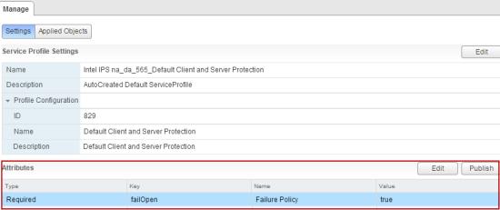 Figure 3-59 Edit network introspection service Double-click on Default Client and Server Protection service profile.