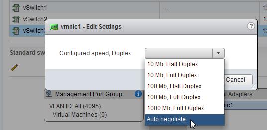 14 Verify if the Configured Speed, Duplex is set to Auto negotiate.
