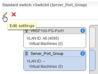 Virtual IPS Sensor deployment on VMware ESX and KVM Deploying Virtual IPS Sensors on VMware ESX Server 2 g Click on the Edit settings icon for the switch port group.