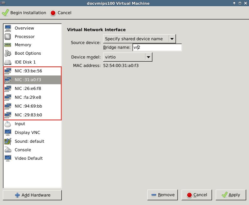 2 Virtual IPS Sensor deployment on VMware ESX and KVM Deployment of Virtual IPS Sensors on KVM 4 From the Device model drop-down, select virtio. 5 Click Finish.