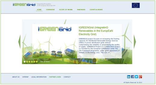5 Website and Social media The Web presence is a main element of the Dissemination work in the IGREENGrid project and includes: Public website to present the Project objectives and scope to third