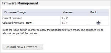 Note: When performing a firmware upload, do NOT navigate away from the System > Firmware tab.