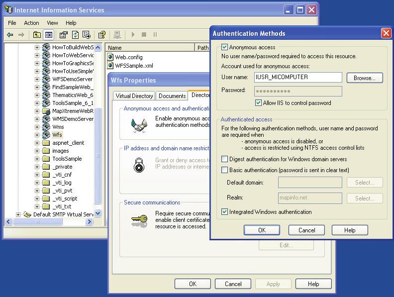 In the AUTHENTICATION METHOD dialog box, select the ANONYMOUS ACCESS check box