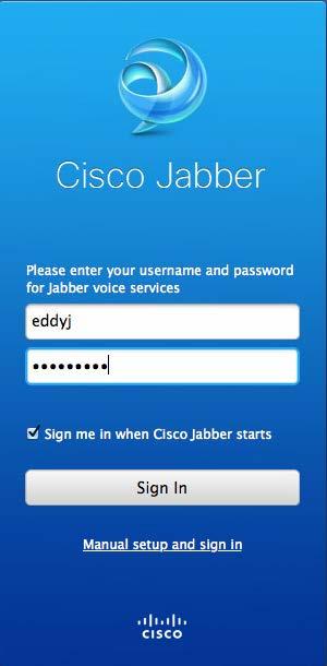 4 LOGGING IN TO JABBER NOTE: To log in to Cisco Jabber you must have your Net-ID and password available.