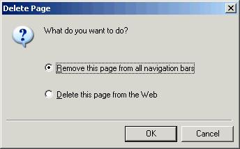 Chapter Six: Working with Links and Navigation View 175 Lesson 6-15: Remove a Page from a Web Site in Navigation view Figure 6-29 The Web site structure Figure 6-30 Select the page you want to delete