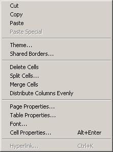 column or row will be inserted. Click the right mouse button and select Insert Columns or Insert Rows from the shortcut menu.