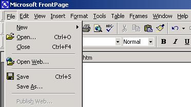 The Tools menu with less frequently used commands hidden. 1. Click the word File on the menu bar. A menu drops down from the word File, as shown in Figure 1-7.
