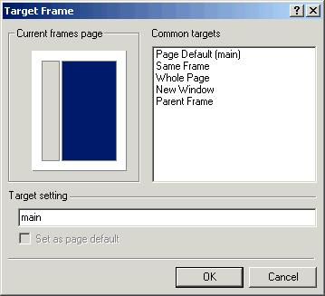 222 Microsoft FrontPage 2000 Lesson 8-3: Create Frame Targets Figure 8-5 The Create Hyperlink dialog box Figure 8-6 The Target Frame dialog box The page of the hyperlink will appear in the selected