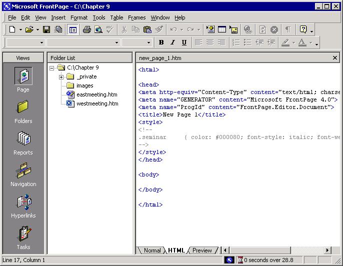 254 Microsoft FrontPage 2000 Lesson 10-4: Creating and Linking a Cascading Style Sheet Figure 10-7 A cascading style sheet in HTML View. Figure 10-8 The Link Style Sheet dialog box.