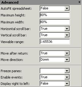 Assign and format the title of the spreadsheet component.