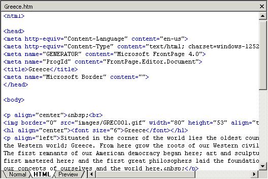 Figure 3-3 Page view tabs: HTML Preview view shows how the page will look when it s uploaded onto the Internet.