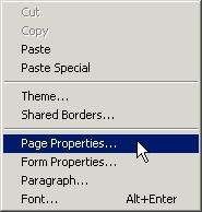 90 Microsoft FrontPage 2000 Lesson 3-7: Changing the Title of a Web Page Figure 3-13 Properties under the File menu The title for a Web page appears in the Title bar of a Web browser.