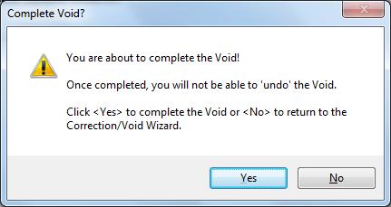 3. You must enter comments to complete a void or a correction.