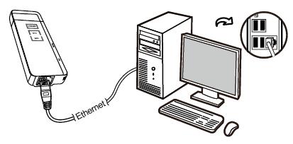 3. To use WISP+Bridge Mode, connect 7R300 and device (Such as desktop computers) via RJ45 cable as following show 4.
