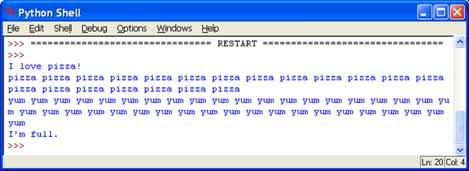 CHAPTER 1 Getting Started 9 You will see that the Python shell window (the one that first came up when you started IDLE) becomes active again, and you will see something like the following: The